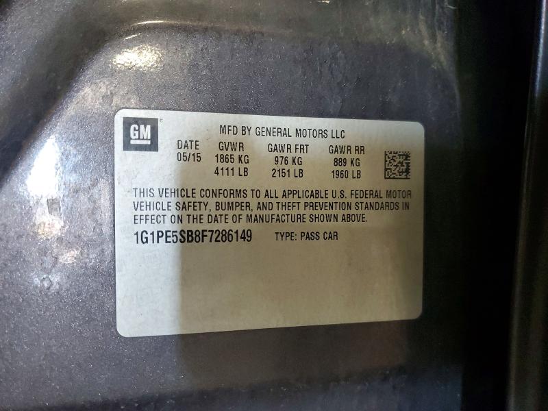 Продажа на аукционе авто 2015 Chevrolet Cruze, vin: 1G1PE5SB8F7286149, номер лота: 63944566
