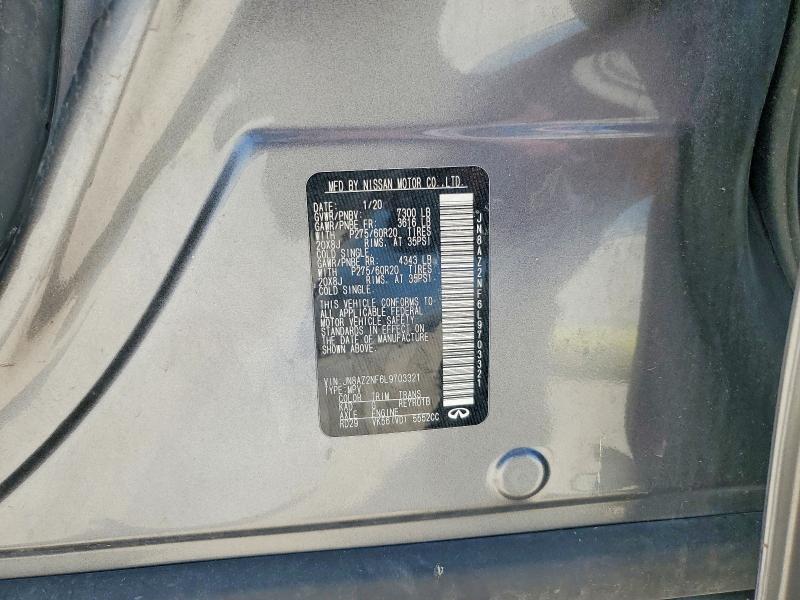 Aukcja sprzedaży 2020 Infiniti Qx80, vin: JN8AZ2NF6L9703321, numer aukcji: 64266616