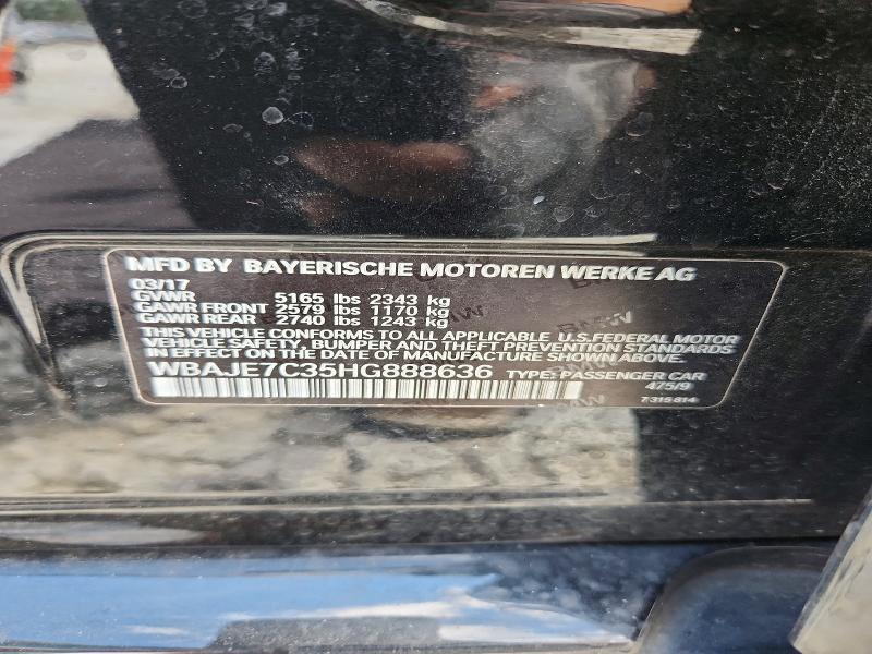 63563856 :رقم المزاد ، WBAJE7C35HG888636 vin ، 2017 Bmw 540 مزاد بيع