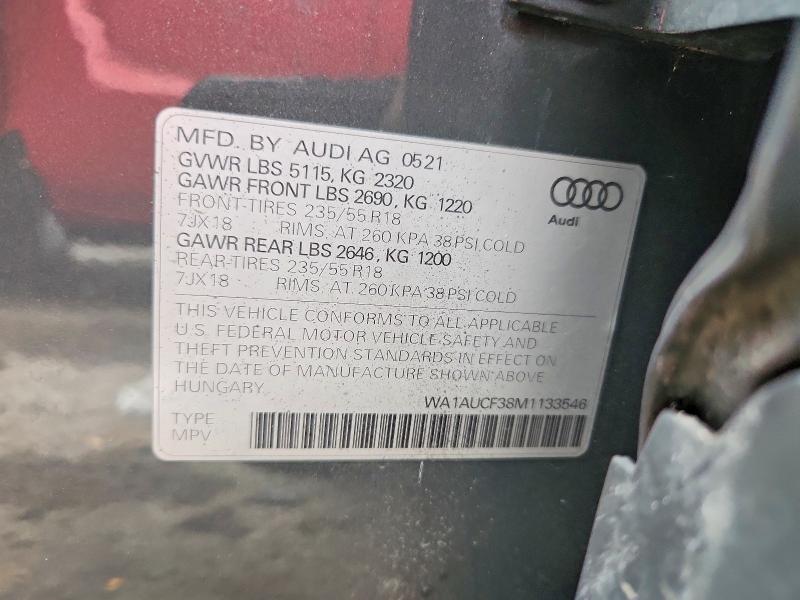 Aukcja sprzedaży 2021 Audi Q3, vin: WA1AUCF38M1133546, numer aukcji: 63239136