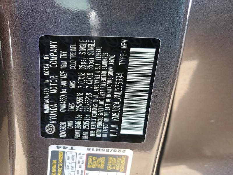 Aukcja sprzedaży 2021 Hyundai Tucson, vin: KM8J3CAL8MU376994, numer aukcji: 65503986