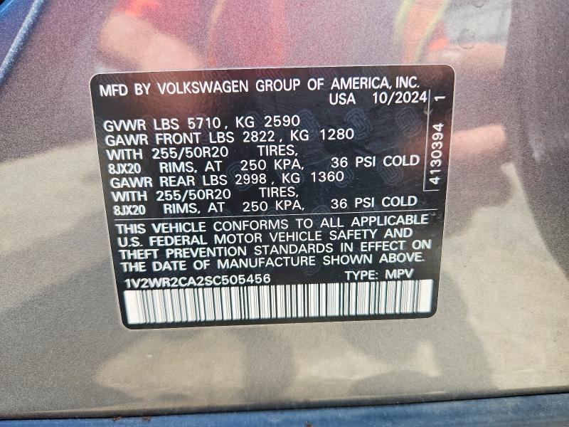 Auction sale of the 2025 Volkswagen Atlas, vin: 1V2WR2CA2SC505456, lot number: 63778336
