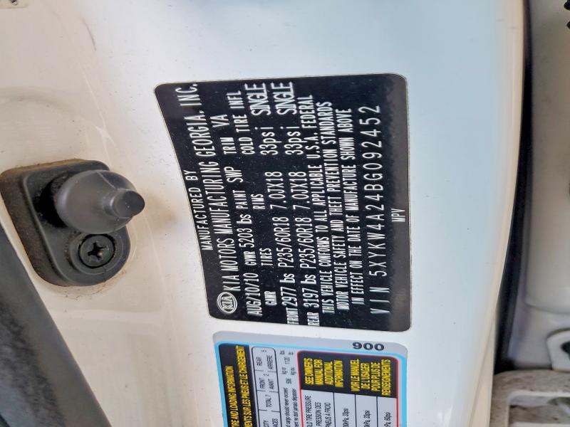 Продаж на аукціоні авто 2011 Kia Sorento, vin: 5XYKW4A24BG092452, номер лоту: 66725236