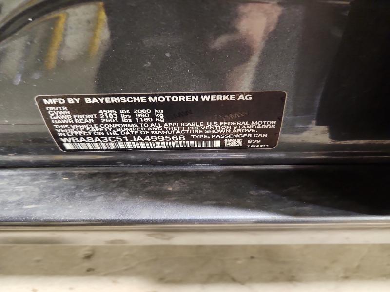 Продаж на аукціоні авто 2018 Bmw 320, vin: WBA8A3C51JA499568, номер лоту: 63255446