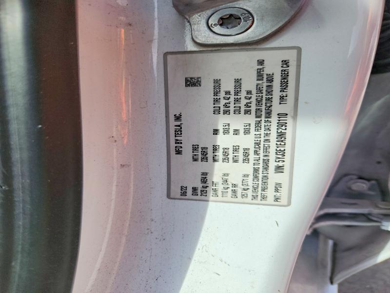 Aukcja sprzedaży 2022 Tesla Model 3, vin: 5YJ3E1EA9NF290110, numer aukcji: 65931236