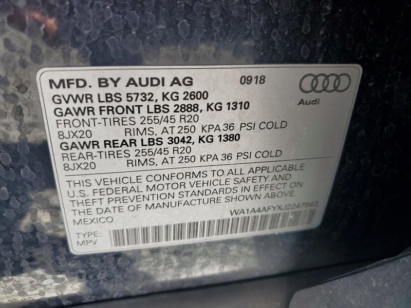 Продаж на аукціоні авто 2018 Audi Sq5, vin: WA1A4AFYXJ2247943, номер лоту: 66897236