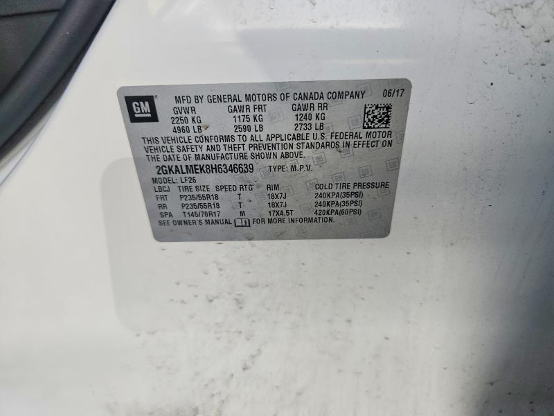 Продаж на аукціоні авто 2017 Gmc Terrain, vin: 2GKALMEK8H6346639, номер лоту: 65323946
