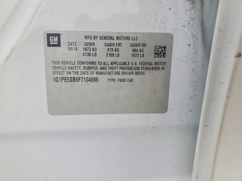 Продажа на аукционе авто 2015 Chevrolet Cruze, vin: 1G1PE5SB6F7104996, номер лота: 63465386
