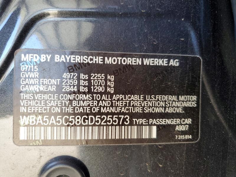 Продаж на аукціоні авто 2016 Bmw 528, vin: WBA5A5C58GD525573, номер лоту: 66692566