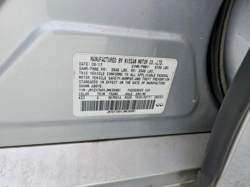Продаж на аукціоні авто 2018 Infiniti Q50, vin: JN1EV7AR1JM436981, номер лоту: 66210666
