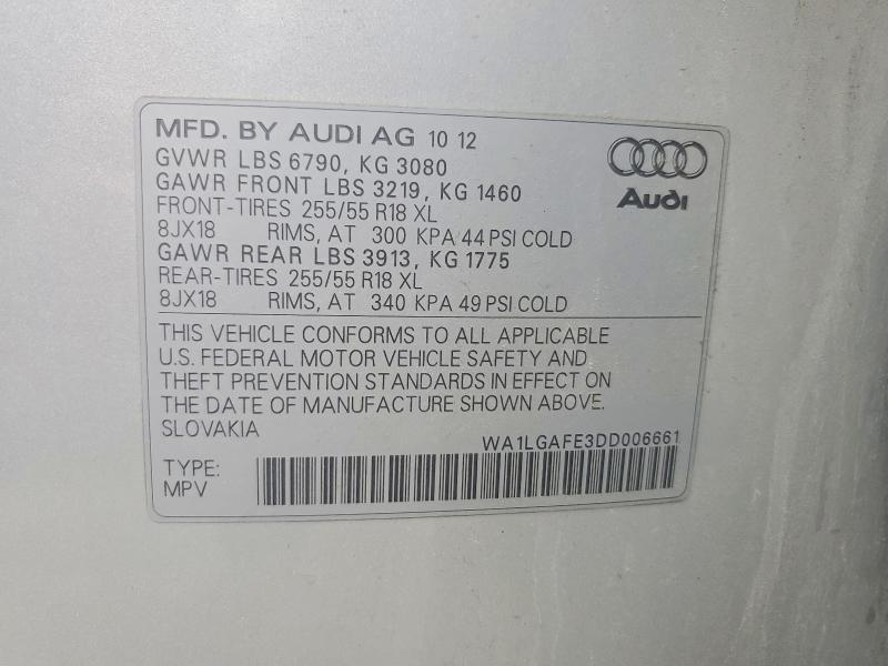 Aukcja sprzedaży 2013 Audi Q7, vin: WA1LGAFE3DD006661, numer aukcji: 65113496
