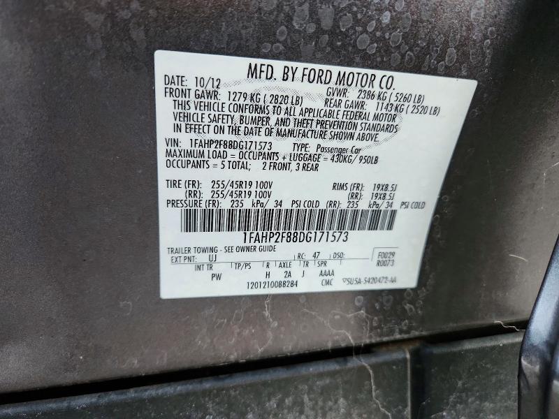 66309446 :رقم المزاد ، 1FAHP2F88DG171573 vin ، 2013 Ford Taurus مزاد بيع
