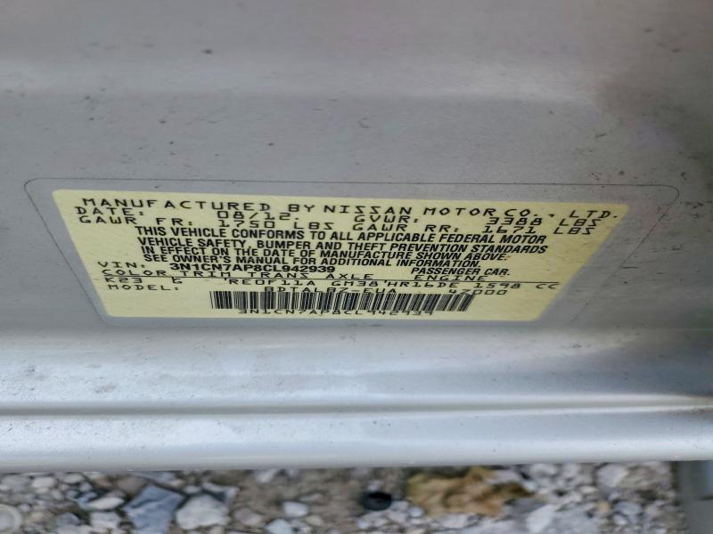 Aukcja sprzedaży 2012 Nissan Versa, vin: 3N1CN7AP8CL942939, numer aukcji: 65840026