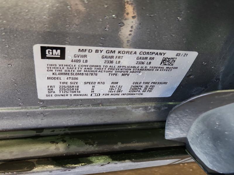 64122536 :رقم المزاد ، KL4MMESL0MB167876 vin ، 2021 Buick Encore Gx مزاد بيع