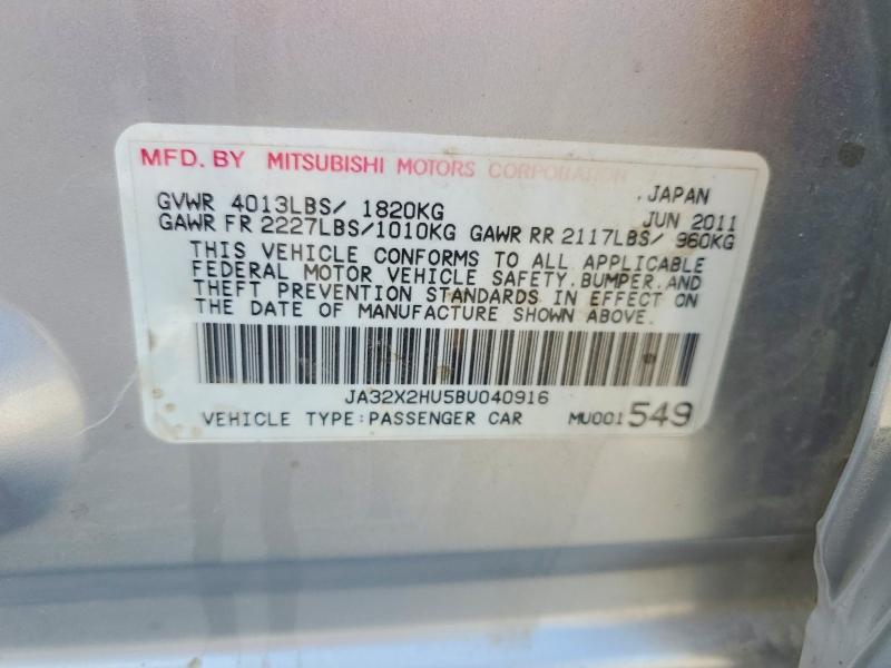 66134476 :رقم المزاد ، JA32X2HU5BU040916 vin ، 2011 Mitsubishi Lancer مزاد بيع