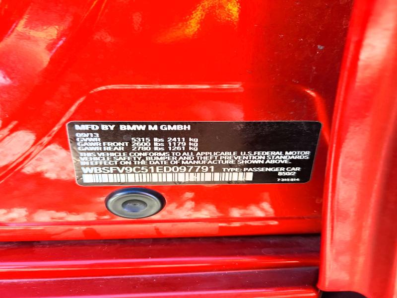 2014 Bmw M5 მანქანა იყიდება აუქციონზე, vin: WBSFV9C51ED097791, აუქციონის ნომერი: 67324956
