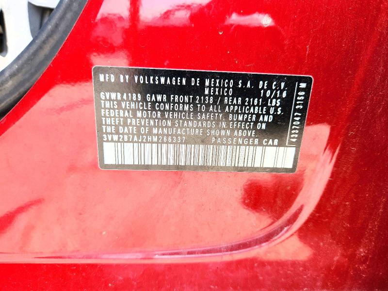 Продаж на аукціоні авто 2017 Volkswagen Jetta, vin: 3VW2B7AJ2HM266337, номер лоту: 63192936