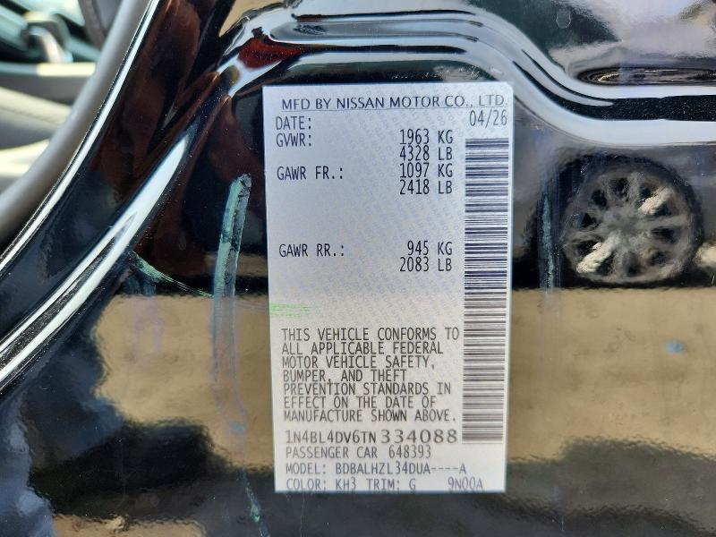 Продажа на аукционе авто 2026 Nissan Altima, vin: 1N4BL4DV6TN334088, номер лота: 64292506