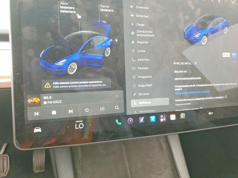 2022 Tesla Model 3 მანქანა იყიდება აუქციონზე, vin: 5YJ3E1EA2NF144325, აუქციონის ნომერი: 65949576