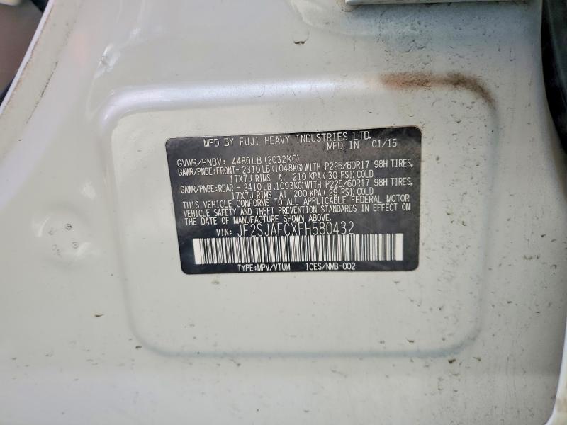 Aukcja sprzedaży 2015 Subaru Forester, vin: JF2SJAFCXFH580432, numer aukcji: 65686236