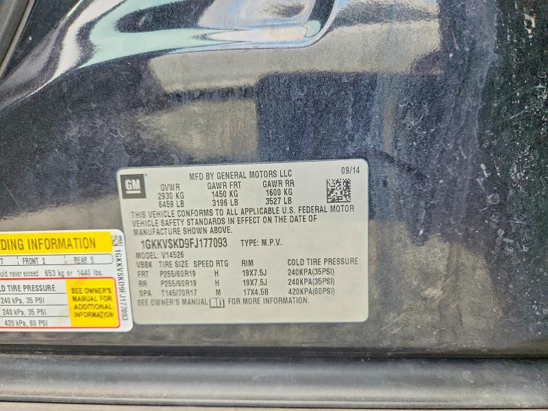 2015 Gmc Acadia მანქანა იყიდება აუქციონზე, vin: 1GKKVSKD9FJ177093, აუქციონის ნომერი: 63833166