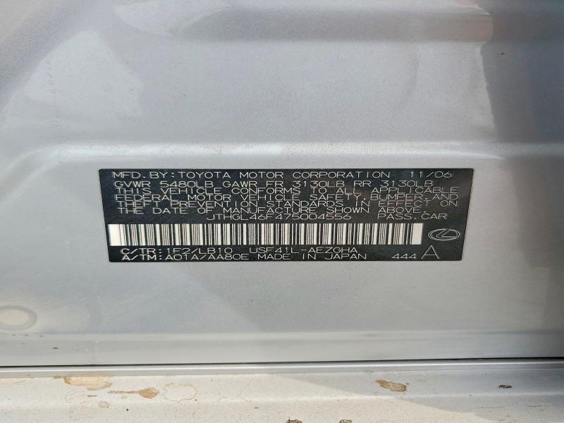 Aukcja sprzedaży 2007 Lexus Ls, vin: JTHGL46F475004556, numer aukcji: 65038166