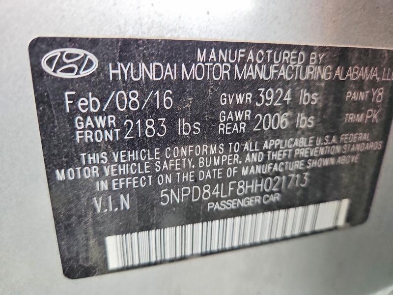 Продажа на аукционе авто 2017 Hyundai Elantra, vin: 5NPD84LF8HH021713, номер лота: 63325606