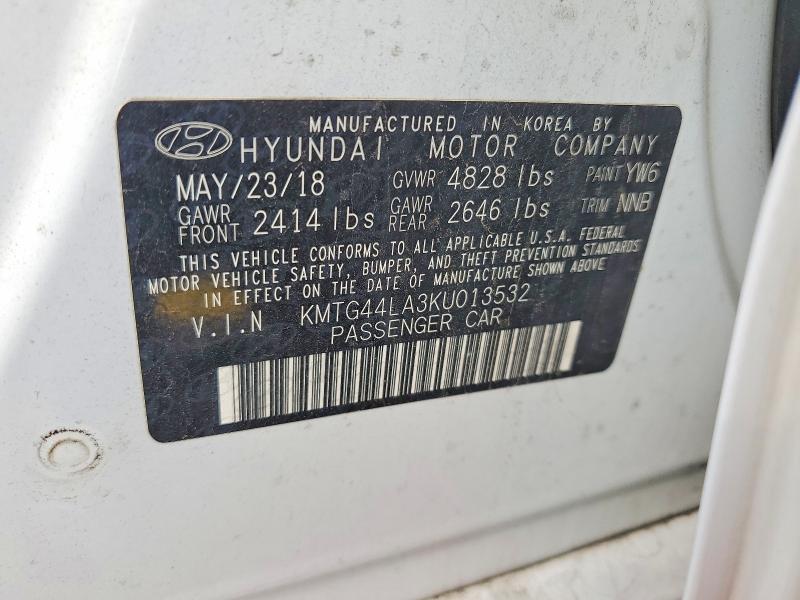 62688406 :رقم المزاد ، KMTG44LA3KU013532 vin ، 2019 Genesis G70 مزاد بيع