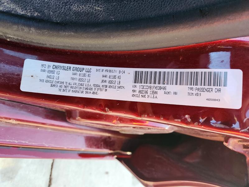Aukcja sprzedaży 2015 Chrysler 200, vin: 1C3CCCAB1FN538406, numer aukcji: 63483666