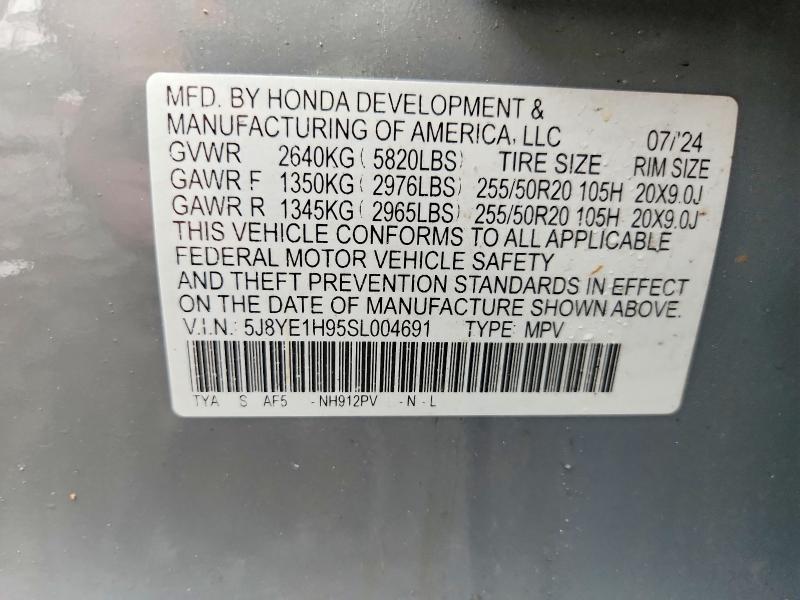2025 Acura Mdx მანქანა იყიდება აუქციონზე, vin: 5J8YE1H95SL004691, აუქციონის ნომერი: 63481096
