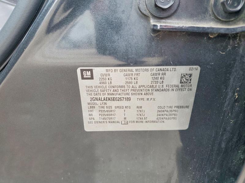 Aukcja sprzedaży 2014 Chevrolet Equinox, vin: 2GNALAEK6E6267189, numer aukcji: 64072176