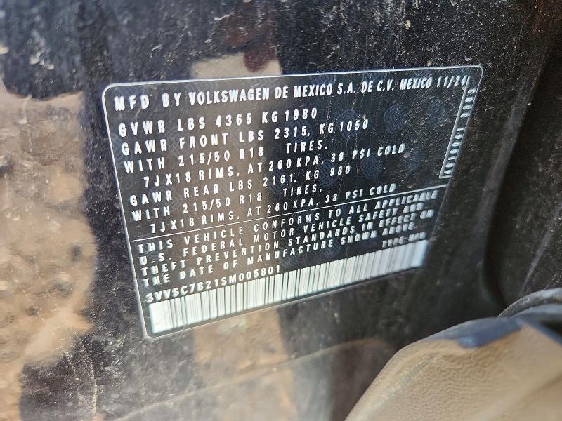 64895766 :رقم المزاد ، 3VVSC7B21SM005801 vin ، 2025 Volkswagen Taos مزاد بيع