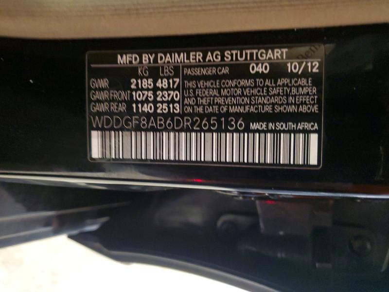 Aukcja sprzedaży 2013 Mercedes-benz C, vin: WDDGF8AB6DR265136, numer aukcji: 65037966