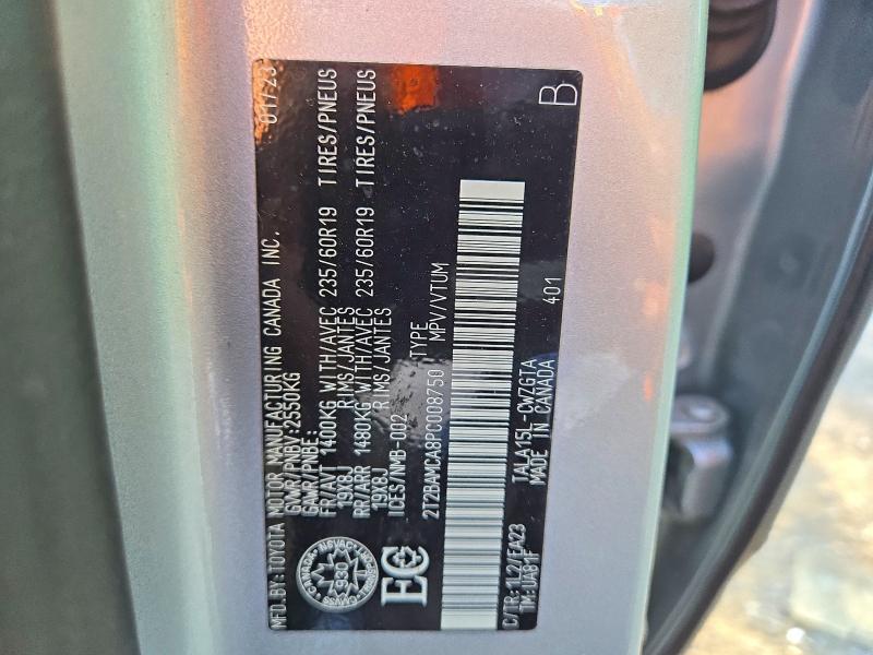 61639666 :رقم المزاد ، 2T2BAMCA8PC008750 vin ، 2023 Lexus Rx مزاد بيع
