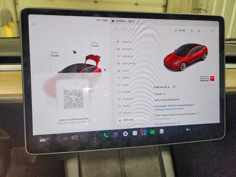 Продаж на аукціоні авто 2022 Tesla Model 3, vin: 5YJ3E1EA8NF288784, номер лоту: 63641326