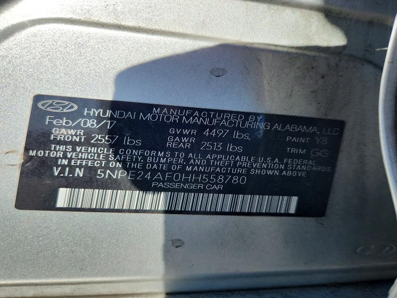 Aukcja sprzedaży 2017 Hyundai Sonata, vin: 5NPE24AF0HH558780, numer aukcji: 63616426