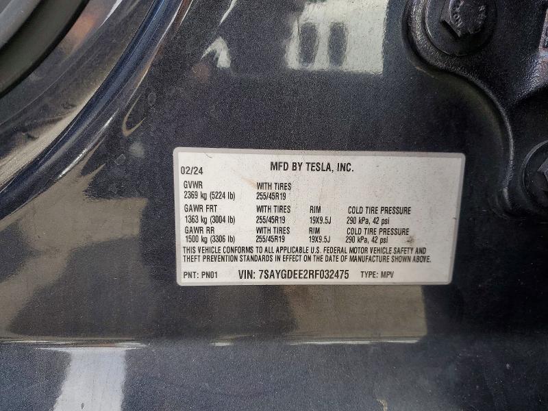 65326776 :رقم المزاد ، 7SAYGDEE2RF032475 vin ، 2024 Tesla Model Y مزاد بيع