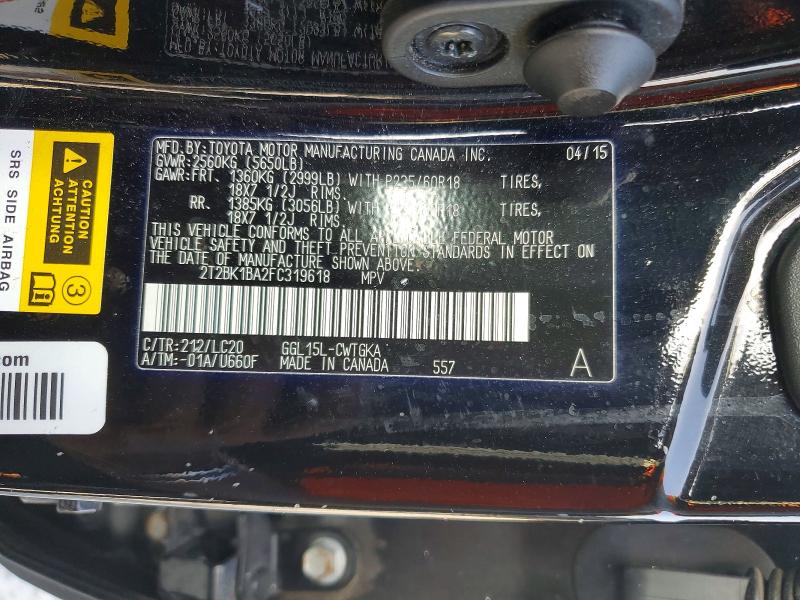 Продажа на аукционе авто 2015 Lexus Rx 350, vin: 2T2BK1BA2FC319618, номер лота: 64780616