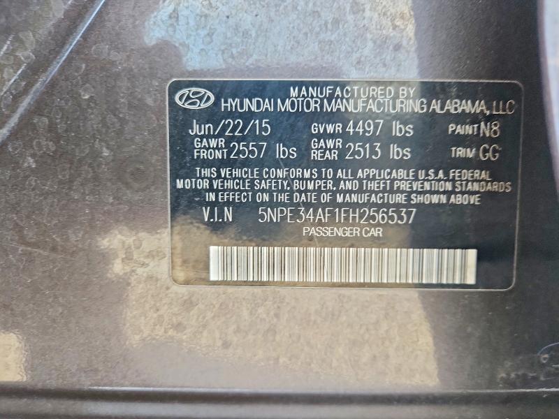 65349516 :رقم المزاد ، 5NPE34AF1FH256537 vin ، 2015 Hyundai Sonata مزاد بيع
