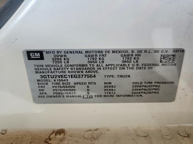 Aukcja sprzedaży 2014 Gmc Sierra, vin: 3GTU2VEC1EG377564, numer aukcji: 65925416