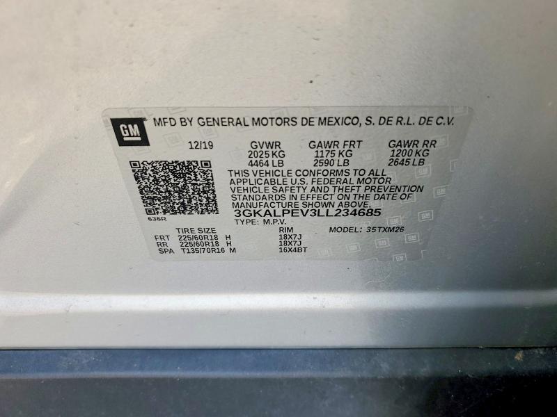 Aukcja sprzedaży 2020 Gmc Terrain, vin: 3GKALPEV3LL234685, numer aukcji: 66107436