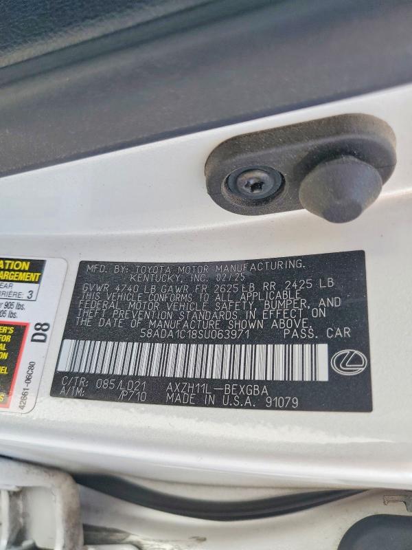 Продажа на аукционе авто 2025 Lexus Es 300h, vin: 58ADA1C18SU063971, номер лота: 65389226