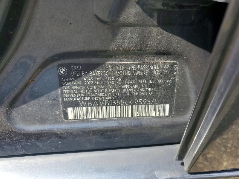 65030106 :رقم المزاد ، WBAVB13556KR59370 vin ، 2006 Bmw 325 مزاد بيع