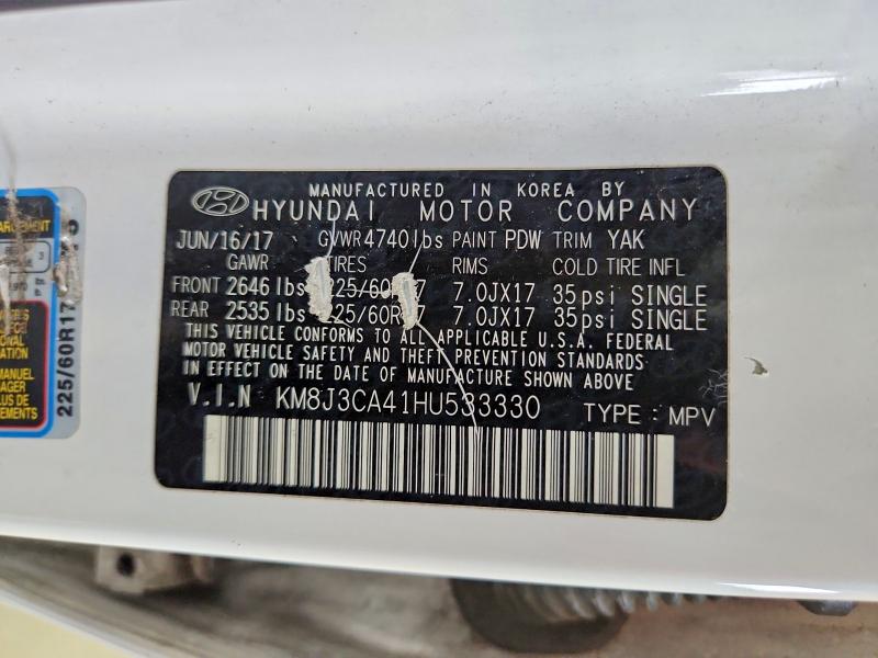 Aukcja sprzedaży 2017 Hyundai Tucson, vin: KM8J3CA41HU533330, numer aukcji: 65135316