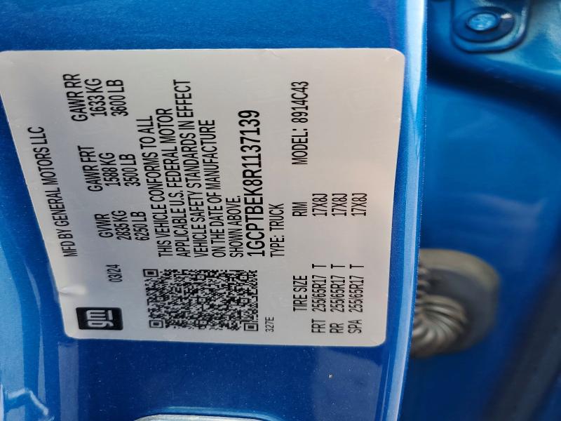 64747216 :رقم المزاد ، 1GCPTBEK8R1137139 vin ، 2024 Chevrolet Colorado مزاد بيع