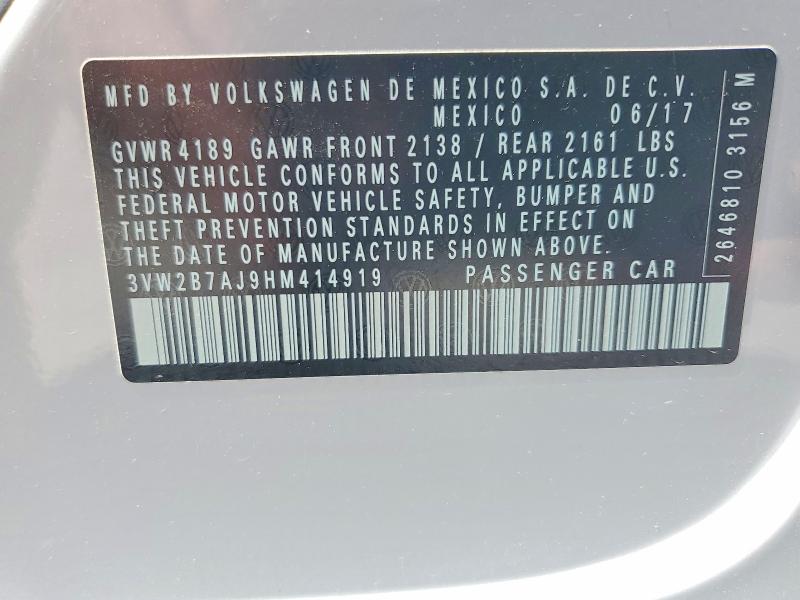 Продаж на аукціоні авто 2017 Volkswagen Jetta, vin: 3VW2B7AJ9HM414919, номер лоту: 61453096