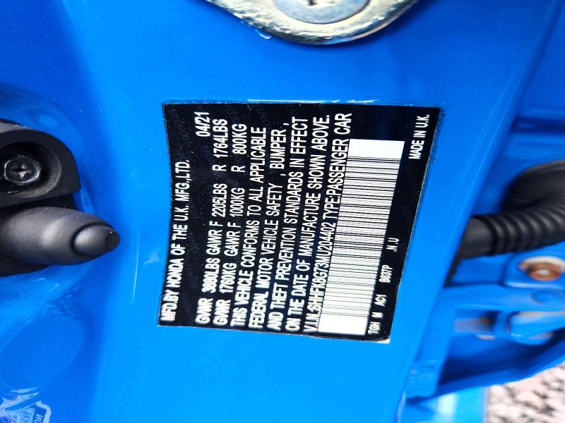 2021 Honda Civic მანქანა იყიდება აუქციონზე, vin: SHHFK8G73MU204402, აუქციონის ნომერი: 64770446