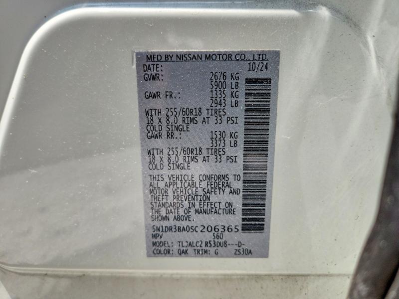 Продажа на аукционе авто 2025 Nissan Pathfinder, vin: 5N1DR3BA0SC206365, номер лота: 63508756