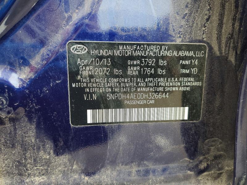 Продажа на аукционе авто 2013 Hyundai Elantra, vin: 5NPDH4AE0DH326644, номер лота: 64013106