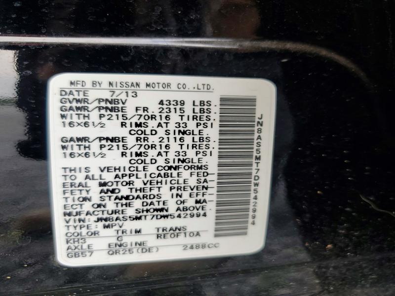 Aukcja sprzedaży 2013 Nissan Rogue, vin: JN8AS5MT7DW542994, numer aukcji: 63685426